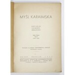 MYŚL Karaimska. Rocznik naukowo-społeczny. Wrocław. Red. A. Zajączkowski. 8. brosz. Seria nowa, t. 1: 1945-1946. s....