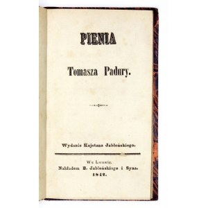 T. Padurra - Pienia. 1842. Wiersze A. Mickiewicza z ukraińskim przekładem.