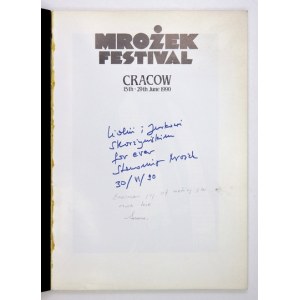 Mrożek Festival. 1990. Z dedykacją S. Mrożka