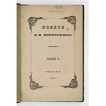 BERWIŃSKI R[yszard] W[incenty] - Poezye. Cz. 1. Poznań 1844. Nakł. autora. 16d, s. 102, [1] [oraz] tenże – Poezye....
