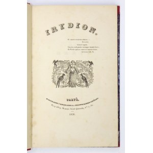 KRASIŃSKI Z. - Irydion. 1836. Pierwsze wydanie.