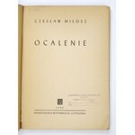 MIŁOSZ Czesław - Ocalenie. Warszawa 1945. Czytelnik. 8, s. 154, [4]. brosz.