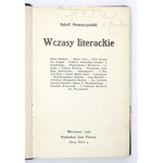 NOWACZYŃSKI Adolf - Wczasy literackie. Warszawa 1906. Nakł. J. Fiszera. 16d, s. [4], 326, [3]. opr. ppł....