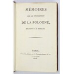 [PISTOR Johann Jakob] - Memoires sur la Révolution de la Pologne, trouvés a Berlin. Paris 1806. 8, s. [4], CIV,...