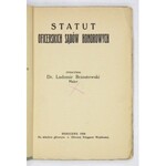 BRZOSTOWSKI Ludomir - Statut oficerskich sądów honorowych. Warszawa 1928. Druk. Sztabu Generalnego. 8, s. 167, [1]...