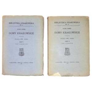 CHMIEL Adam - Domy krakowskie. Ulica św. Jana. Z 37 ilustracjami. Kraków 1924. Towarzystwo Miłośników Historyi i Zabytkó...