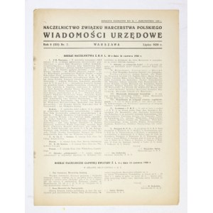 WIADOMOŚCI Urzędowe. R. 7 (XII), nr 7: VII 1930.