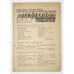 WIADOMOŚCI Urzędowe. R. 16 (XVII), nr 1: I 1938.