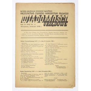 WIADOMOŚCI Urzędowe. R. 16 (XVII), nr 4: IV 1938.