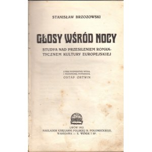 BRZOZOWSKI STANISŁAW - GŁOSY WŚRÓD NOCY, WYD.1