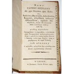 NOWY PATENT STĘPLOWY dd. 5go octobra 1802 roku : dla sędziów, obywateli, adwokatów, kupców...