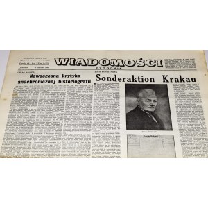 Wiadomości (tygodnik emigracyjny) Rocznik 1965. Nr. 1-52, komplet.