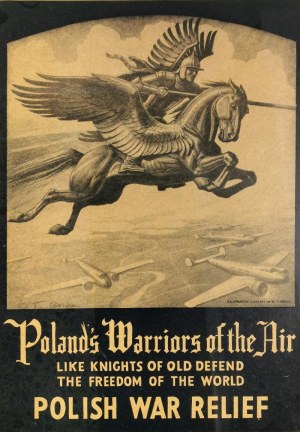 Władysław Teodor BENDA (1873-1948), Wojownicy powietrzni Polski - plakat z czasów Drugiej Wojny Światowej