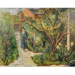 Leonard PĘKALSKI (1896-1944), Kobieta w ogrodzie, lata 30. XX w.