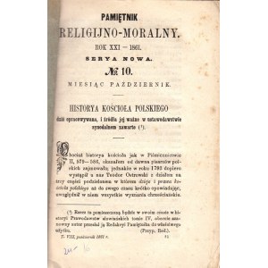 PAMIĘTNIK RELIGIJNO-MORALNY. ROK XXI-1861. SERYA NOWA. NO 10. MIESIĄC PAŻDZIERNIK