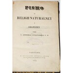 PUTIATYCKI ANTONIO - PISMO O RELIGII NATURALNEY I OBIAWIONEY, 1854