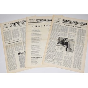 Wiadomości (tygodnik emigracyjny) Rocznik (ostatni) 1981. Nr. 1-3, komplet