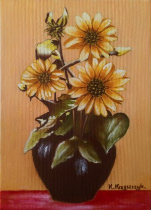 Krystyna Krzyszczyk (ur. 1959), Kwiaty w wazonie, 2020