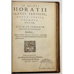 HORATIUS Flaccus, Quinti Horatii Flacci Venusini poetae lirici Poemata omnia.