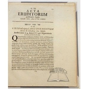 (KOCHAŃSKI Adam Adamandy), Acta Eruditorum anno MDCLXXXII publicata [...].