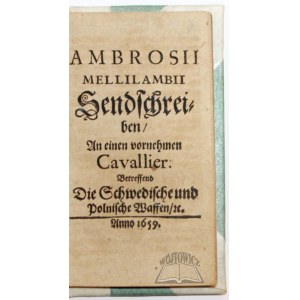 MELLILAMBII Ambrosii (Schupp Johann Balthasar), Sendschreiben An einem vornehmen Cavallier.