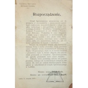 (TYMCZASOWY Rząd Ludowy Republiki Polskiej). Rozporządzenie.