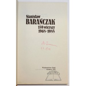 BARAŃCZAK Stanisław, 159 wierszy. 1968-1988.