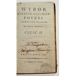 WYBÓR różnych gatunków poezyi z rymopisow polskich. Dla użytku młodzieży.