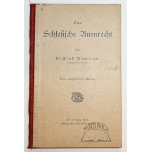 RIEMANN Ernst, Das Schlesische Auenrecht.