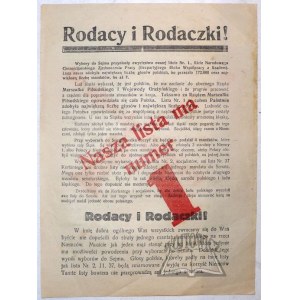 (WYBORY parlamentarne na Śląsku w 1928). Rodacy i Rodaczki!.