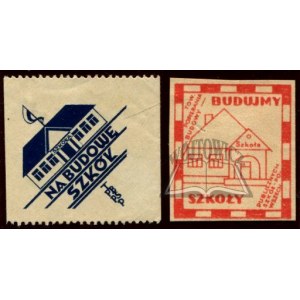 (BUDOWA szkół). (2 znaczki).