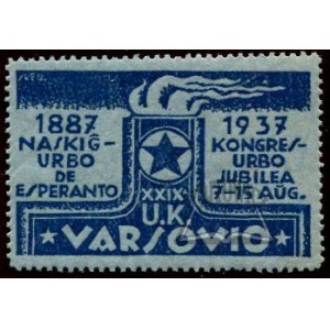 (ESPERANTO). Naskigurbo de Esperanto. Kongresurbo Jubilea 7-15 aug. 1887 - 1937. XXIX U.K. Varsovio.