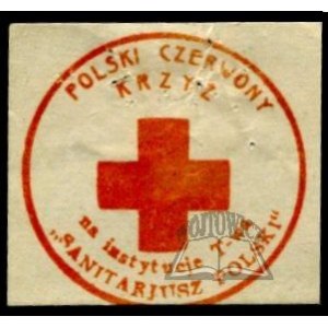 POLSKI Czerwony Krzyż. Na instytucje T-wa Sanitarjusz Polski.