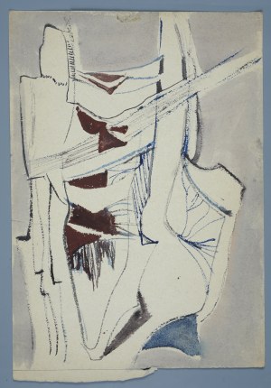 Janina Muszanka - Łakomska (1920-1982), Kompozycja abstrakcyjna [Postacie?], ok. 1960
