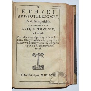 (ARISTOTELES), Ethyki Arystotelesowej to iest iako się każdy ma na świecie rządzić z dokładem ksiąg dziewięciorga.