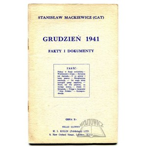 MACKIEWICZ (Cat) Stanisław, Grudzień 1941. Fakty i dokumenty.