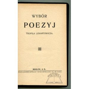 LENARTOWICZ Teofil, Wybór poezyj.