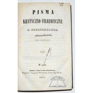 (MARCINKOWSKI Antoni Albert), Pisma krytyczno-filozoficzne