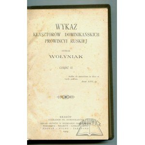 (GIŻYCKI Jan Marek), Wykaz klasztorów dominikańskich prowincyi ruskiej.