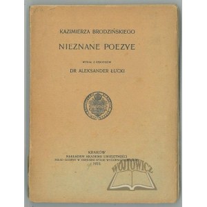 BRODZIŃSKI Kazimierz, Nieznane poezye.