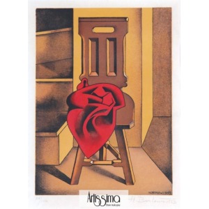 Berlewi Henryk, Krzesło z czerwoną tkaniną, 1950.