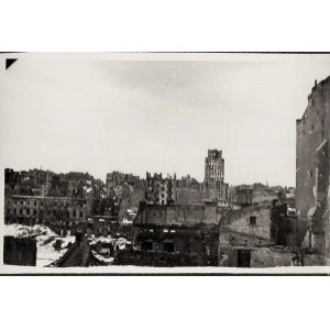 Warszawa 1944 Powstanie Warszawskie Widok Na „Prudential” Z Dachu Domu Na Ul. Kopernika, Po Wyjściu Niemców Eugeniusz Haneman Fotografia [Vintage Print]