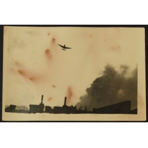 Warszawa 1944 Powstanie Warszawskie Niemiecki Samolot Bombardujący Eugeniusz Haneman Fotografia [Vintage Print]