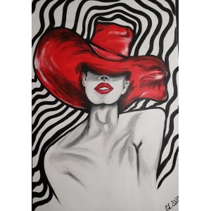 Violetta Litke, Kobieta w czerwonym kapeluszu, 2020