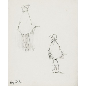 Eugeniusz ZAK (1884-1926), Muszkieter - dwa szkice ołówkiem na jednym arkuszu