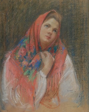 Max HANEMAN (1882-1944), Dziewczyna w chuście, 1912