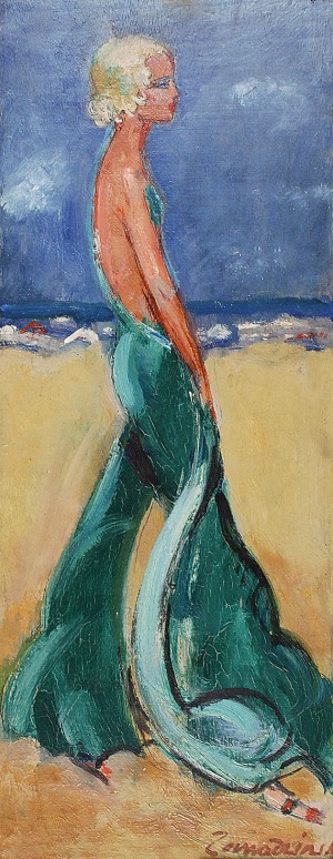 Czesław ZAWADZIŃSKI (1878-1936), Kobieta na plaży