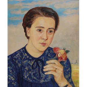 Wlastimil HOFMAN (1881-1970), Portret kobiety z różą, 1942