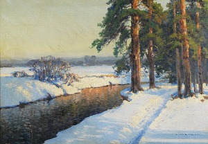 Wiktor KORECKI (1890-1980), Pejzaż zimowy