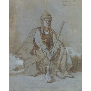 Stanisław CHLEBOWSKI (1835-1884), Wschodni wojownik - szkic do obrazu